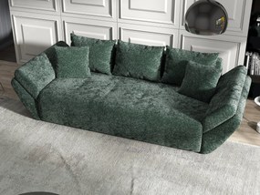 Canapea extensibilă dumonde cu ladă de depozitare si sezut confortabil din spuma high-density, Berlin Euphoria Green 250x100 cm
