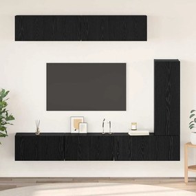 vidaXL Set comodă TV cu raft Pe perete Altele 6 pcs Stejar negru 30.5 x 30 x 90 cm