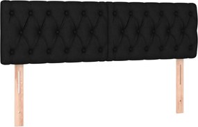 vidaXL Tăblii de pat, negru, 144x7x78/88 cm, textil