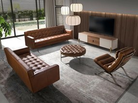Canapea design LUX 3 locuri Dark Brown Leather