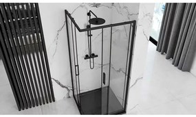 Cabina de dus patrata Rea Punto cu usi glisante 90x90 negru mat