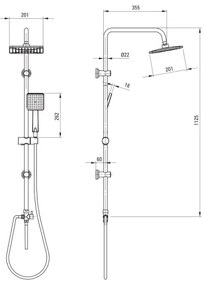 Deante NER_N51K - Set de duș BORO, negru