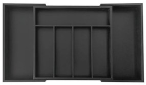 Organizator tacamuri din bambus Kinghoff KH 1745, 100% bambus, Constructie durabila, Negru