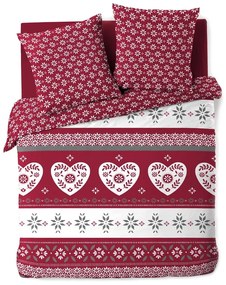Lenjerie de pat roșie din bumbac pentru pat dublu/extinsă 240x220 cm Alpage – douceur d'intérieur