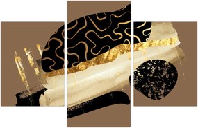 Tablou - Abstracție maro auriu N⁰3 (90x60 cm)