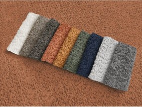 Taburet portocaliu cu tapițerie din țesătură bouclé Azra – Bobochic Paris