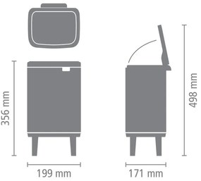 Cos de gunoi Brabantia Bo Small Hi 1006639, 4 L, Deschidere lina si silentioasa, Bază antiderapanta, Alb