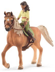 Schleich - Bruneta Sarah și calul Mystery