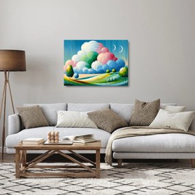 Tablou pe sticlă - Peisaj cu nor (70x50 cm)