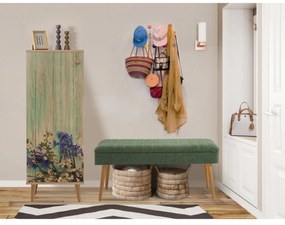 Mobilier pentru hol Feliz 727 (Stejar sonoma + Verde). 1089411