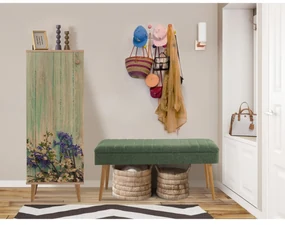 Mobilier pentru hol Feliz 727 (Stejar sonoma + Verde). 1089411