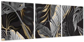 Tablou - Jungla de aur (cu ceas) (90x30 cm)