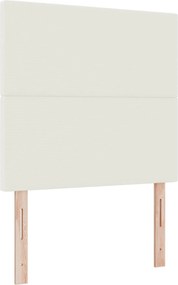 vidaXL Tăblie LED cu benzi LED Manual Crem 90 cm Țesătură din corduroy