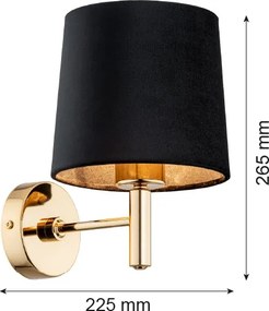 Brilagi - Aplica de perete MONTE 1xE27/60W/230V negru/auriu