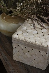 Set de 2 cutii patrate din lemn de frasin CHIP WOOD