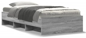 3295672 vidaXL Cadru de pat, gri sonoma, 100x200 cm, lemn prelucrat