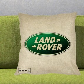 Perna Personalizata cu emblema Land Rover, 40x40 cm, Crem, Husa Detasabila, Perna Inclusa, BEKZ®