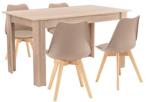 Set de masă Zara 4+1 bej-stejar Sonoma