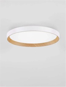 Plafoniera LED design decorativ VOMOS alb/lemn D-40cm