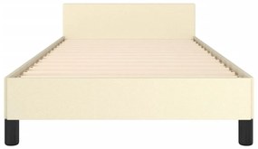 Cadru de pat cu tablie, crem, 80x200 cm, piele ecologica Crem, 80 x 200 cm, Nasturi de tapiterie