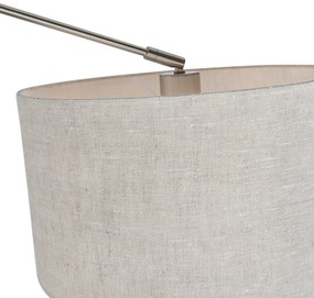 Lampă suspendată din oțel cu abajur 35 cm gri deschis reglabilă cu 2 lumini - Blitz