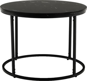 Măsuţă de cafea, marmură neagră / metal negru, GAGIN