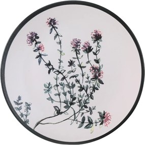 Set of 6 shallow stoneware plates Herbal 25 cm