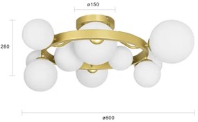 Lustră LED aplicată Brilagi MILLA 10xG9/3W/230V auriu/alb