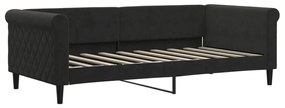 354259 vidaXL Pat de zi, negru, 90x190 cm, catifea