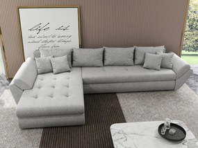 Colțar extensibil dumonde cu ladă de depozitare si sezut confortabil din spuma high-density, Loana XL Euphoria Dove 335x185 cm