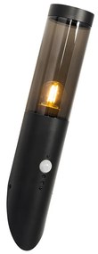 Lampă de perete modernă exterioară neagră cu senzor de mișcare IP44 - Rox