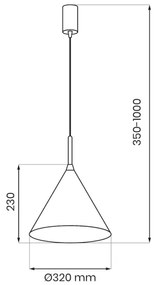 Pendul pe cablu CAPITAL, 1 x GX53, 15 W, 230 V, Ø 32 cm, albastru
