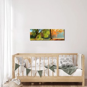 Tablou - Peisaj liniștit de toamnă (cu ceas) (90x30 cm)