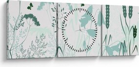 Tablou - Vector pajiște (cu ceas) (90x30 cm)