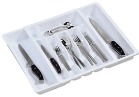 Organizator pentru tacamuri Kesper 30086, 29-50 cm, 8 compartimente, Alb