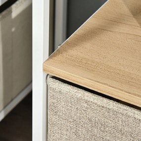 HOMCOM Mobilier pentru Televizor de 47" cu Sertare Pliabile din Material Textil și Raft, 98x29x56 cm, Lemn Natural | Aosom Romania