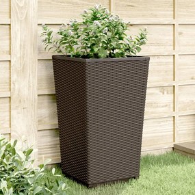 vidaXL Jardiniere de grădină, 2 buc., maro, 32,5x32,5x57 cm, PP