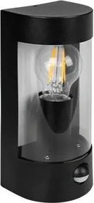 Lampă de perete pentru exterior cu senzor integrat, 1xE27/15W/230V, IP44, neagră