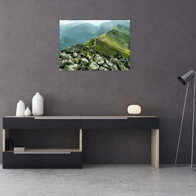 Tablou pe sticlă - Peisaj montan (70x50 cm)