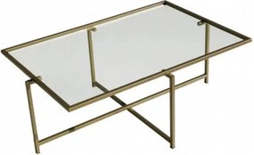 Masuta cafea Sun S410, auriu, sticla/metal, 94x64x35 cm