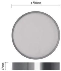 Plafonieră LED/28,5W/230V 3000/3500/4000K d. 30 cm crom