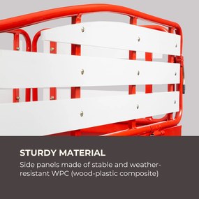 Ventura, cărucior de mână, sarcină maximă 300 kg, oțel, WPC, roșu