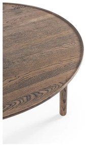 Măsuță de cafea maro rotundă din lemn de stejar ø 100 cm Mu – Gazzda
