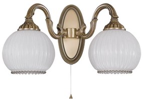 Aplica clasica design italian din alama, sticla 9200 RA-A. 9200/2