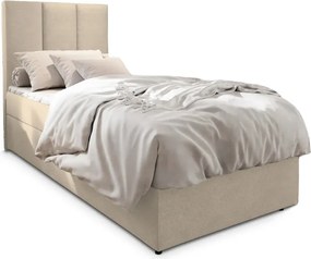 OFERTA Pat tapiatat boxspring MERALIS 90x200 cm bej clasa a II-a Saltele: Saltea cu arcuri Bonell