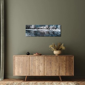 Tablou - Peisaj înghețat (cu ceas) (90x30 cm)