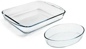 Pyrex Set de 2 vase de sticlă pentru cuptor, 3,7 l+ 2,2 l