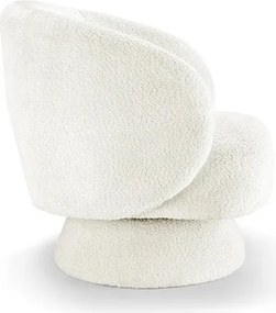 Fotoliu pivotant tesatura boucle alb BOSSA NOVA