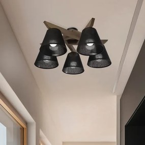 Lustră LED aplicată Brilagi ANTHONY 5xE14/40W/230V stejar nuc/negru