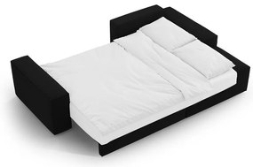 Colțar negru extensibil/cu spațiu de depozitare cu tapițerie din catifea (cu colț pe partea dreaptă/cu șezlong) Jodie – Micadoni